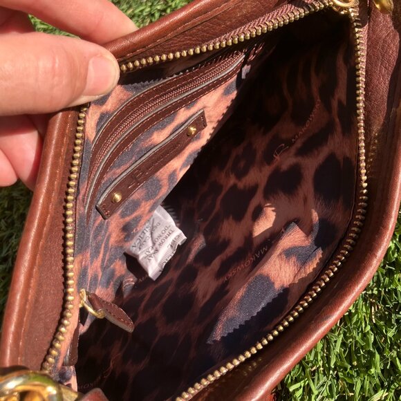 NWT! B. Makowsky Galway Brandy-colored Genuine Leather Purse - Picture 3 of 5